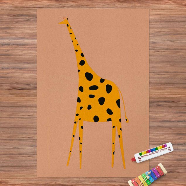 Moderner Teppich Gelbe Giraffe