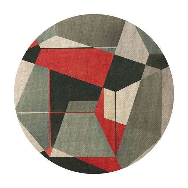 Runder Vinyl-Teppich - Geometrischer Fuchs