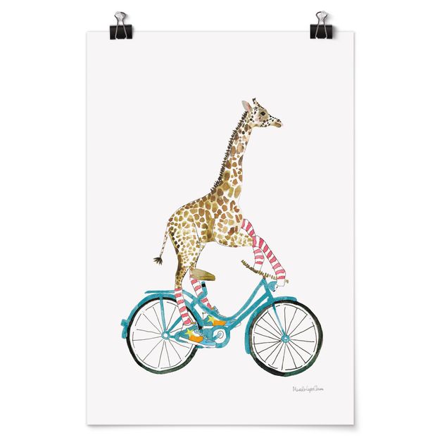 Poster - Giraffe auf Freudenfahrt II - Hochformat 2:3