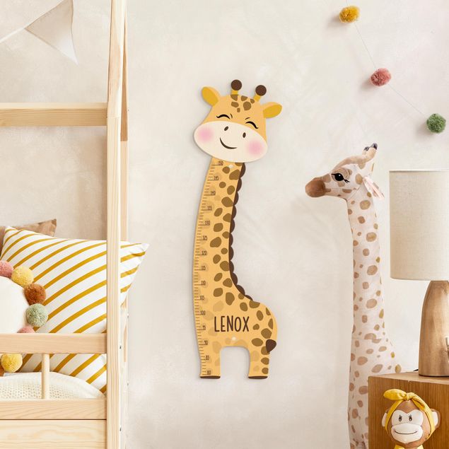 Kindermesslatte - Giraffen Junge mit Wunschname