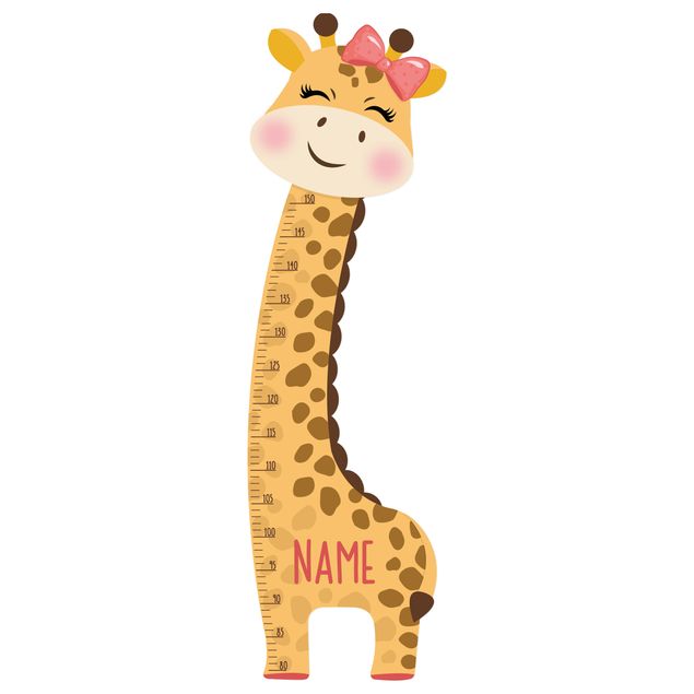 Wandtattoo Giraffen Mädchen mit Wunschname