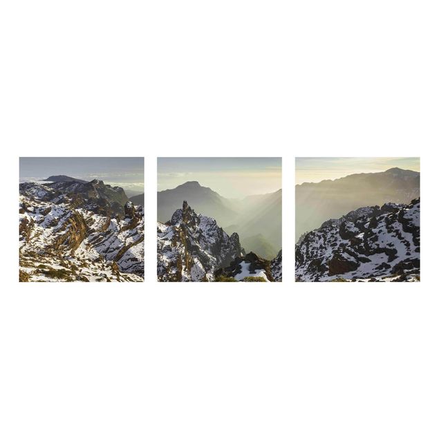 Glasbild mehrteilig - Berge in La Palma - 3-teilig