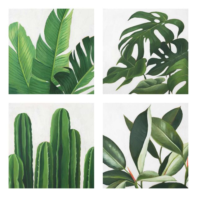Glasbild mehrteilig - Lieblingspflanzen Tropical Set I - 4-teilig