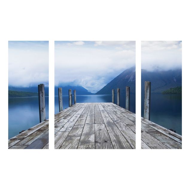 Glasbild mehrteilig - Nelson Lakes National Park Neuseeland 3-teilig