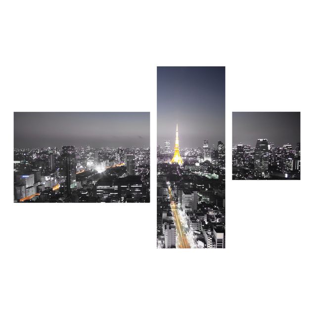 Glasbild mehrteilig - Tokio Collage 3-teilig