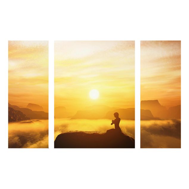 Glasbild mehrteilig - Yoga Meditation 3-teilig