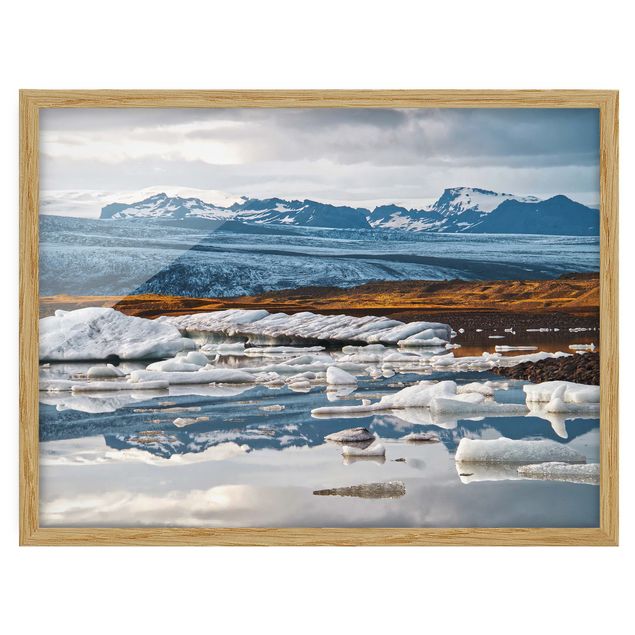Bild mit Rahmen - Gletscherlagune - Querformat