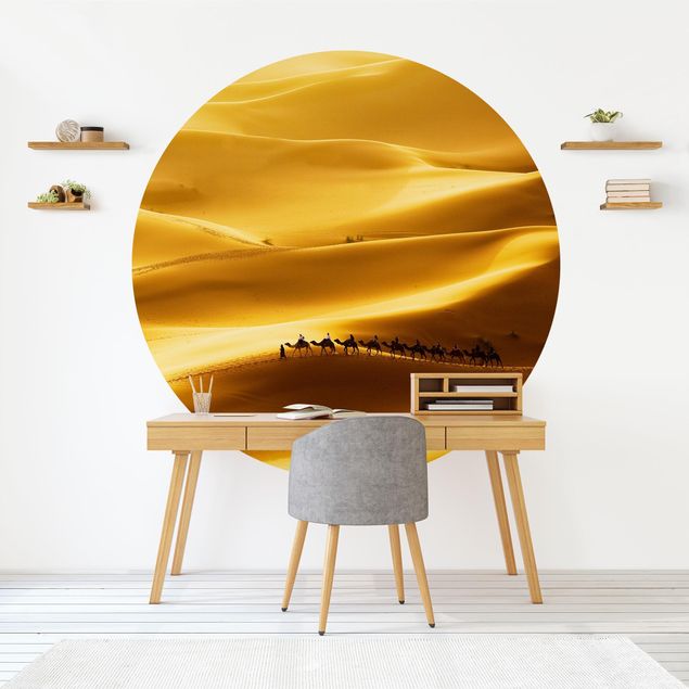 Runde Tapete selbstklebend - Golden Dunes