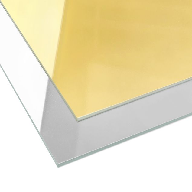 Glasbild - Goldene Geometrie - Dunkler Smaragd - Panorama 5:2