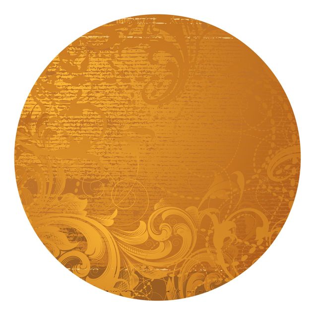 Runde Tapete selbstklebend - Goldener Barock