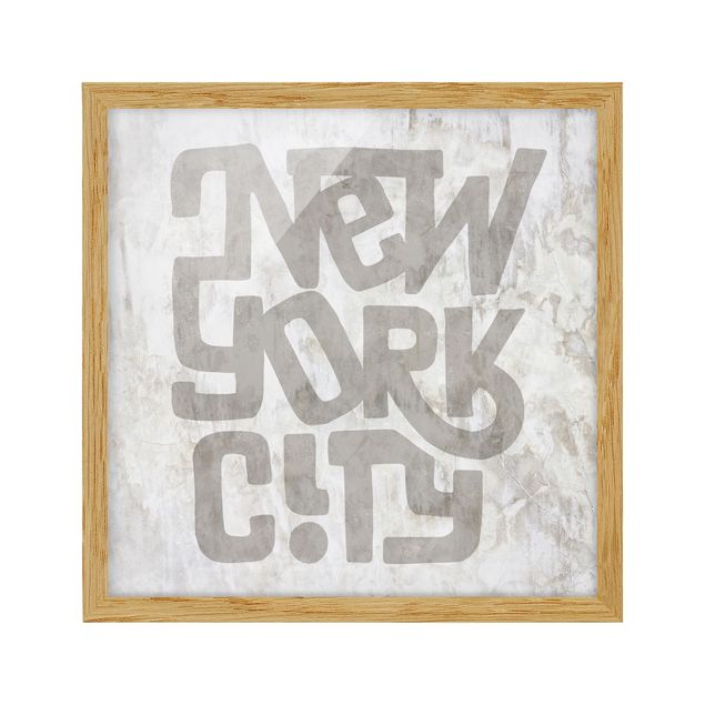 Bild mit Rahmen - Graffiti Art Calligraphy New York City - Quadrat - 1:1
