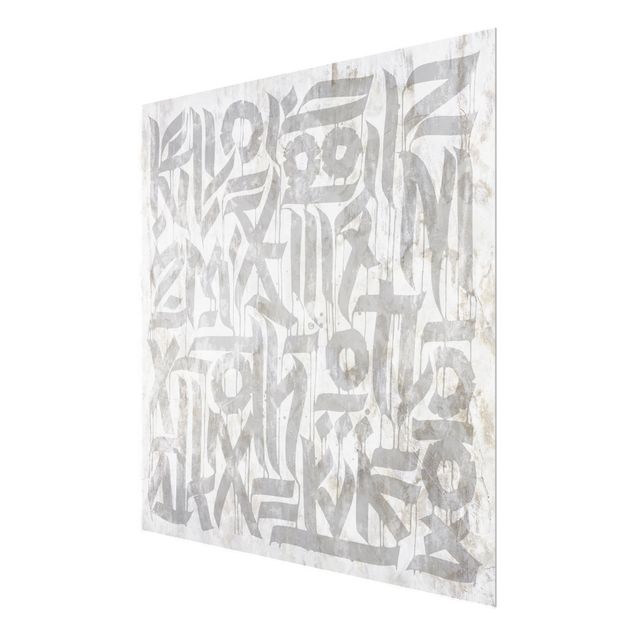 Glasbild - Graffiti Art Calligraphy - Quadrat