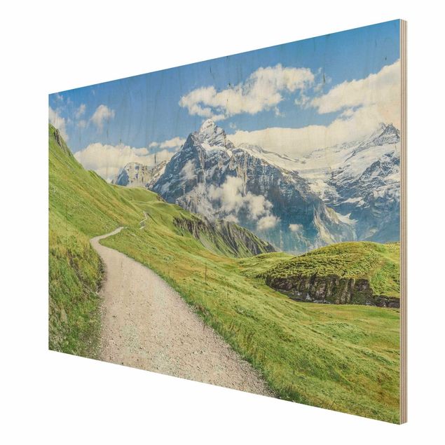 Holzbild - Grindelwald Panorama - Querformat