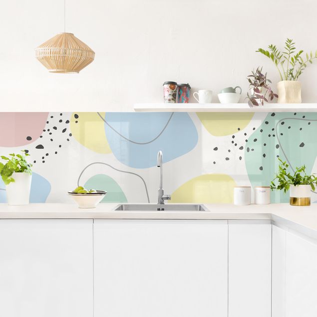 Küchenrückwand - Große geometrische Formen - Pastell