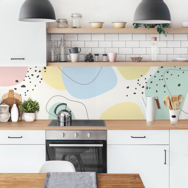 Küchenrückwand - Große geometrische Formen - Pastell