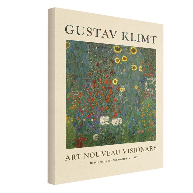 Leinwandbild Natur - Gustav Klimt - Bauerngarten mit Sonnenblumen - Museumsedition - Hochformat 3:4
