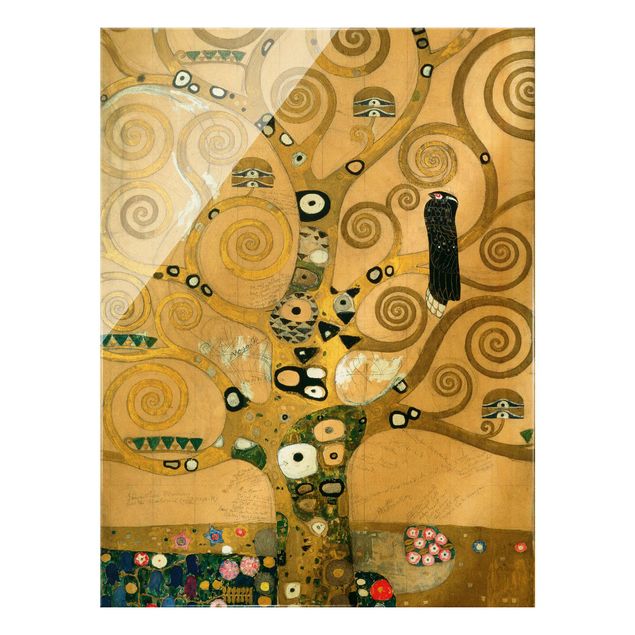 Glasbild - Gustav Klimt - Der Lebensbaum - Hochformat 3:4