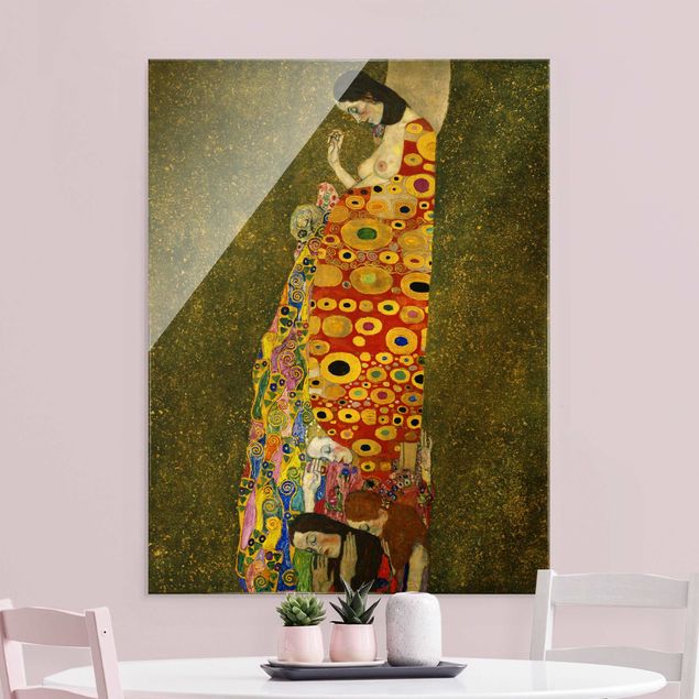 Glasbild - Gustav Klimt - Die Hoffnung II - Hochformat 3:4