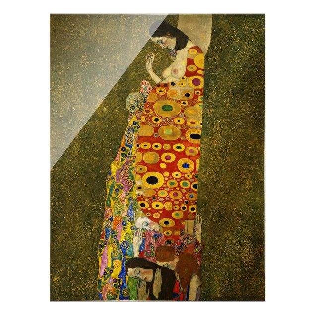 Glasbild - Gustav Klimt - Die Hoffnung II - Hochformat 3:4