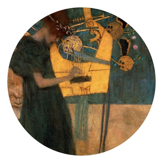 Runde Tapete selbstklebend - Gustav Klimt - Die Musik