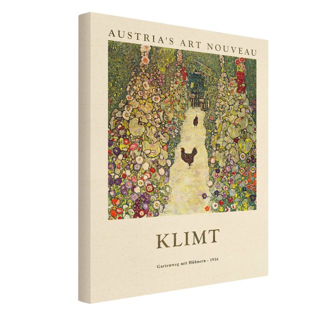 Leinwandbild Natur - Gustav Klimt - Gartenweg mit Hühnern - Museumsedition - Hochformat 3:4