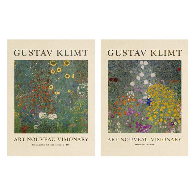 2-teiliges Leinwandbild - Gustav Klimt - Bauerngarten - Museumsedition