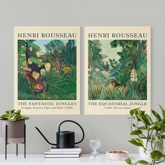 2-teiliges Leinwandbild - Henri Rousseau - Museumsedition Dschungel am Äquator