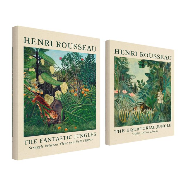 2-teiliges Leinwandbild - Henri Rousseau - Museumsedition Dschungel am Äquator