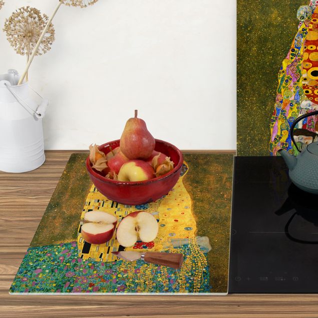 Herdabdeckplatte Glas - Gustav Klimt - Kuss und Hoffnung