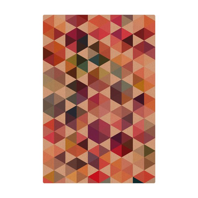 Kork-Teppich - Hexagon Facetten - Hochformat 2:3