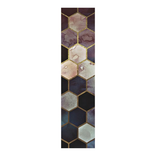 Schiebegardinen Set - Hexagonträume Aquarell Muster - Flächenvorhang