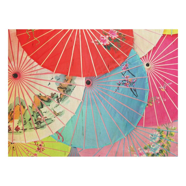 Holzbild - Chinese Parasols - Quer 4:3