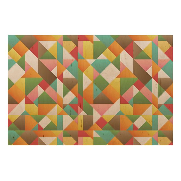 Wandbild Holz - Dreiecke Musterdesign - Quer 3:2