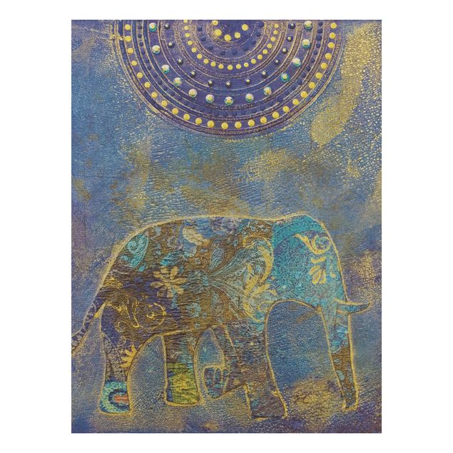 Holzbild - Elephant in Marrakech - Hoch 3:4