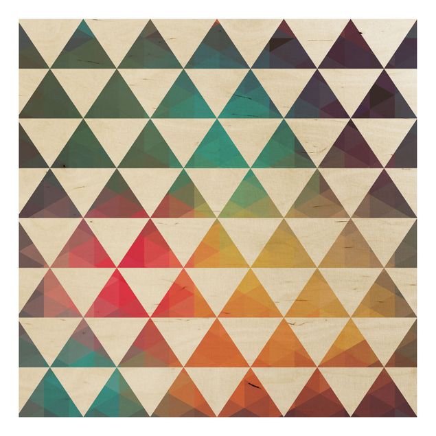 Holzbild - Farbgeometrie - Quadrat 1:1