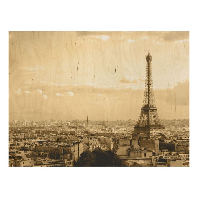 Holzbild - I Love Paris - Quer 4:3