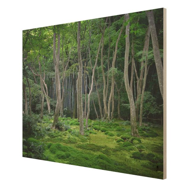 Holzbild - Japanischer Wald - Quer 4:3