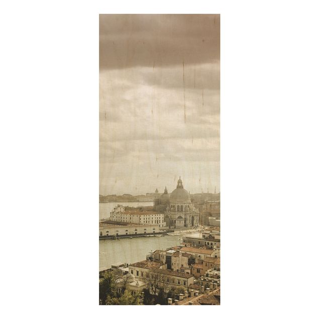 Holz Wandbild - Lagune von Venedig - Panorama Hoch