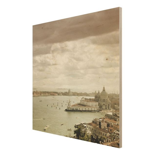 Holz Wandbild - Lagune von Venedig - Quadrat 1:1