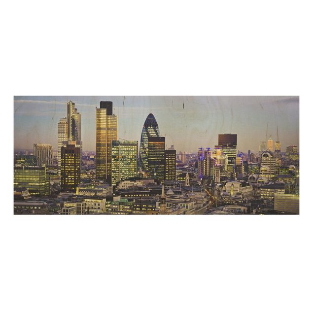 Holzbild - London City - Panorama Quer