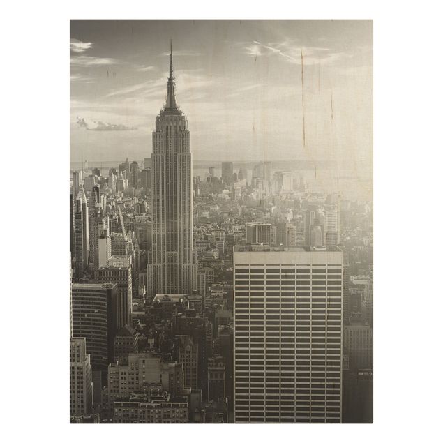 Bild aus Holz - Manhattan Skyline - Hoch 3:4