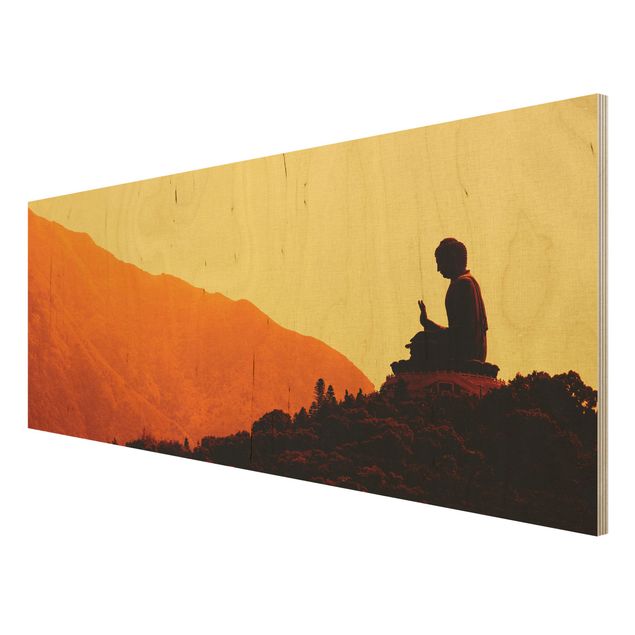 Holzbild Buddha - Resting Buddha - Panorama Quer