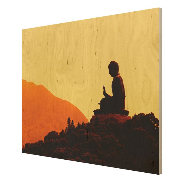 Holzbild Buddha - Resting Buddha - Quer 4:3
