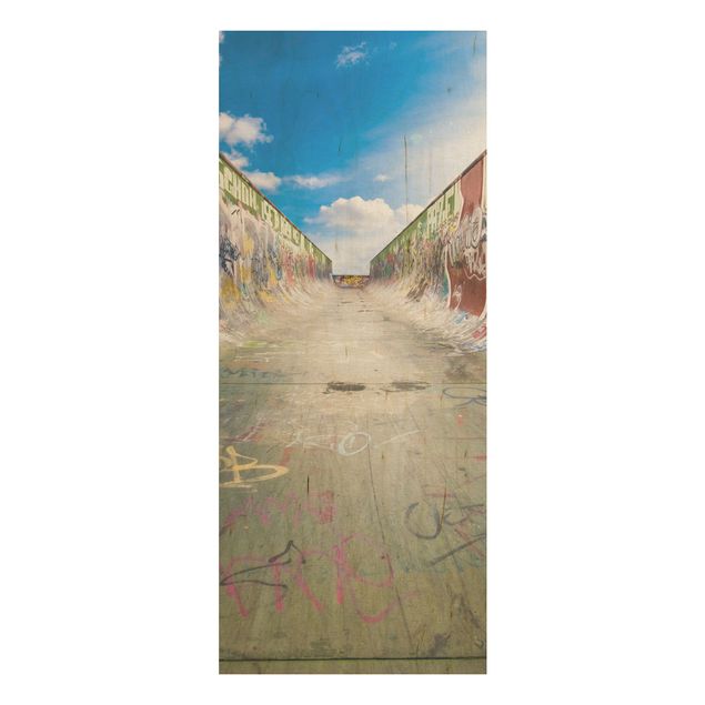 Wandbild Holz - Skate Graffiti - Panorama Hoch