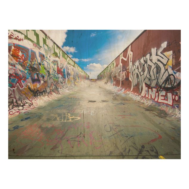 Wandbild Holz - Skate Graffiti - Quer 4:3