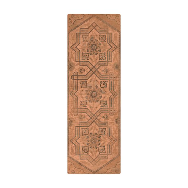 Kork-Teppich - Holzpaneel Persisch Vintage III - Hochformat 1:3