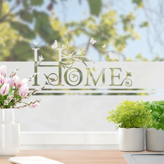 Sichtschutzfolie Home floral Bordüre