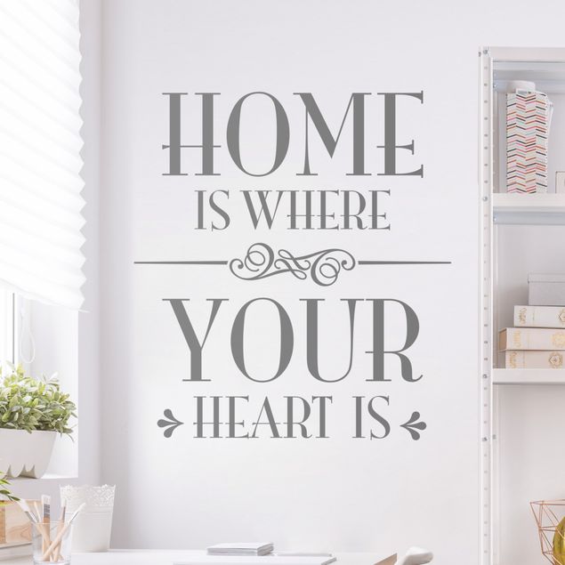 Wandtattoo Zitate Home is where your heart is