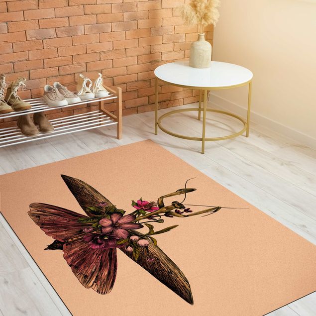 kleiner Teppich Illustration florale Mantis