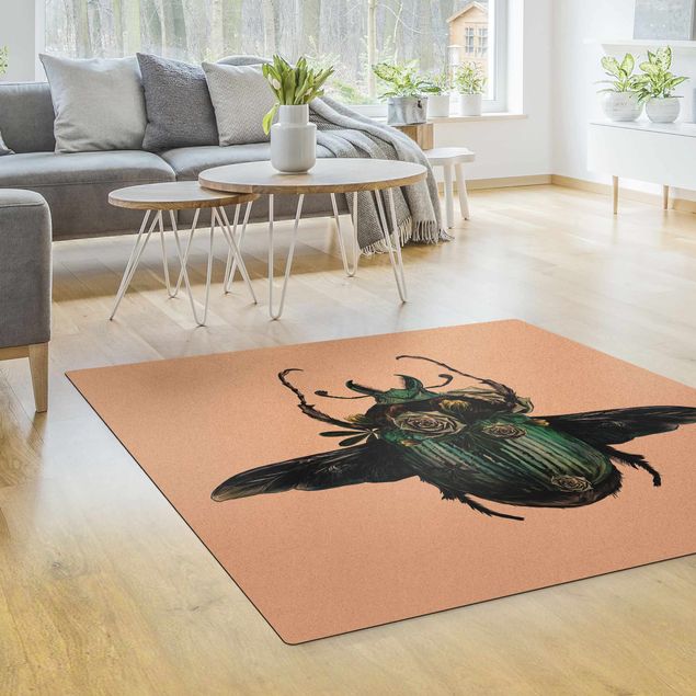 Teppich klein Illustration floraler Käfer